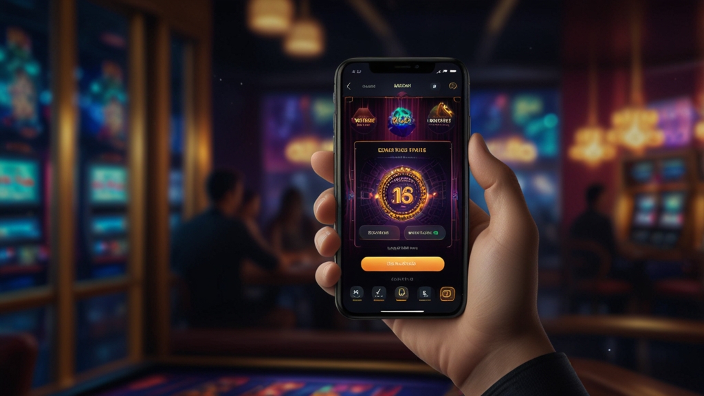 Person safely checking a casino app download on a smartphone with security icons